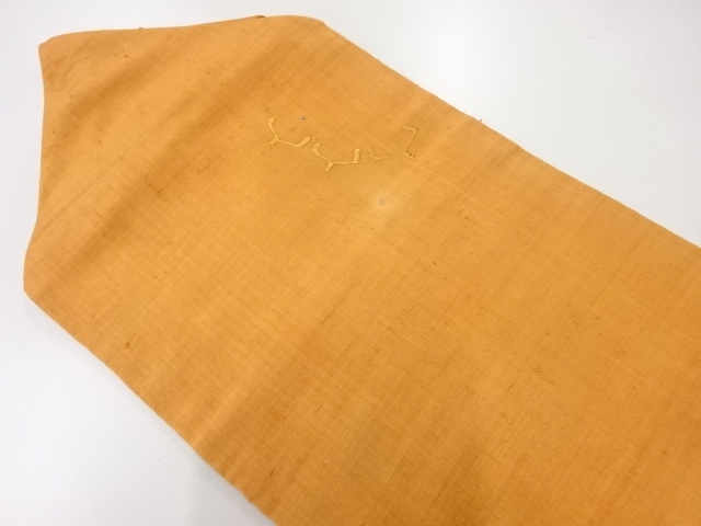 アンティーク　手織り紬抽象模様刺繍名古屋帯